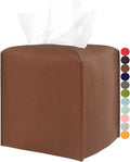 Leather Tissue Box Cover Square – Modern PU Leather Cube Tissue Box Holder by JESMINI