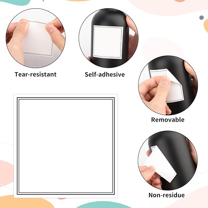 Segbeauty 18pcs Blank Waterproof Labels, 2.5in White Soap Dispenser Stickers - Image 4
