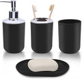 4 Piece Bathroom Accessories Set, Plastic Bathroom Accessory Set, Toothbrush by LGURT