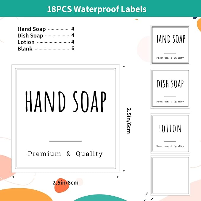 Segbeauty 18pack Waterproof Soap Labels, Farmhouse Kitchen Bathroom - Image 2