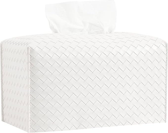 Tissue Box Cover PU Leather Tissue Holder Square Facial Tissue Case Facial by zoocatia