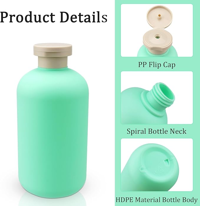 Shampoo and Conditioner Bottles 16.9oz 2 Pack Travel Bottles - Image 3