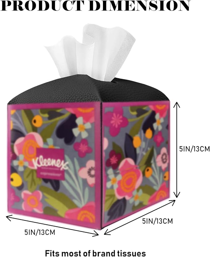Tissue Box Cover Holder Square Tissue Cube Cover PU Leather Tissue Organizer - Image 6