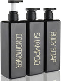 Shampoo and Conditioner Dispenser Shower Soap Bottles 3 Pack 550ml/18.6oz by Hethyo