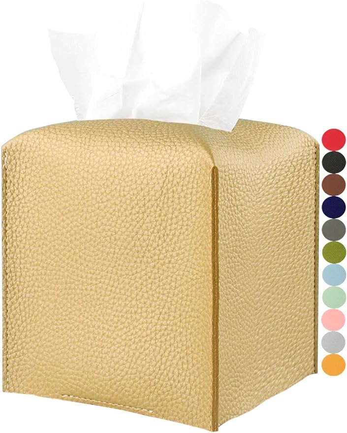 Gold Tissue Box Cover Leather – Tissue Holder by JESMINI