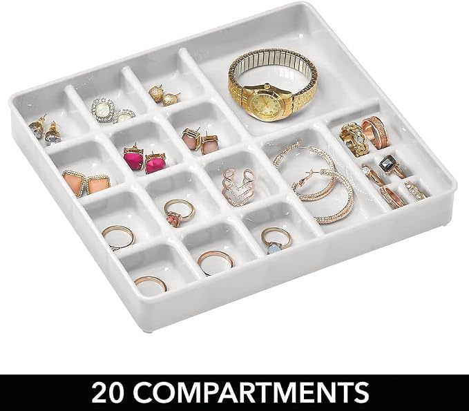 mDesign Stackable Plastic Storage Jewelry Box - Image 4