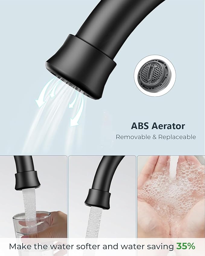 FORIOUS Matte Black Bathroom Faucets, 4 Inch Centerset Bathroom Sink Faucet 2 - Image 3
