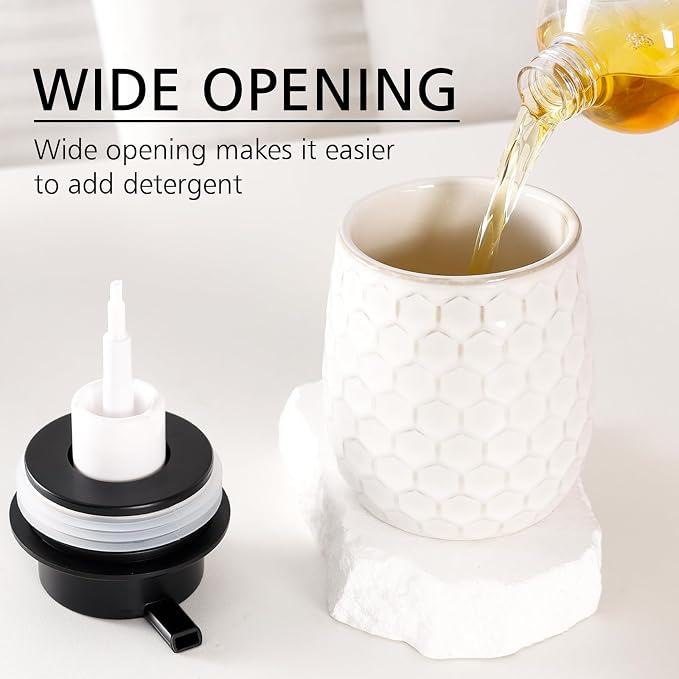 Foaming Soap Dispenser, 12OZ Ceramic Foam White Hand Soap Dispenser - Image 3