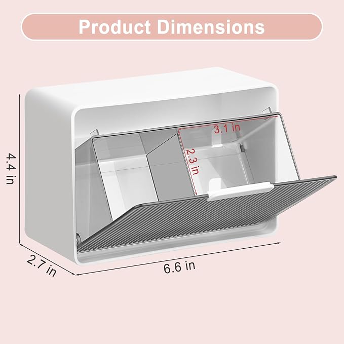 Qtip Holder, 2 Pack Wall Mount Qtip Holder Organizers - Image 4
