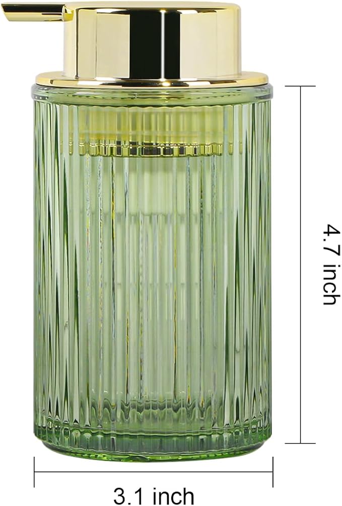 Foaming Soap Dispenser, 12 Oz Green Glass Foam Hand Soap Dispenser, Refillable - Image 7