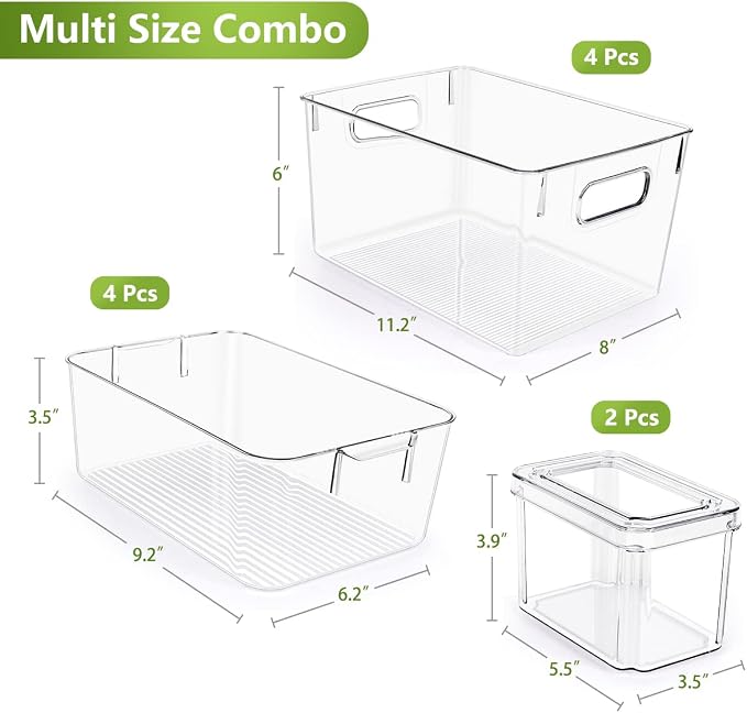 Set Of 10 Refrigerator Pantry Organizer Bins, Countertops, Fridge Organizer - Image 5