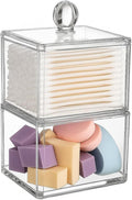 Stackable Square Acrylic Cotton Ball Holder Q-tip Holder Bathroom Swab Dispenser by Unknown