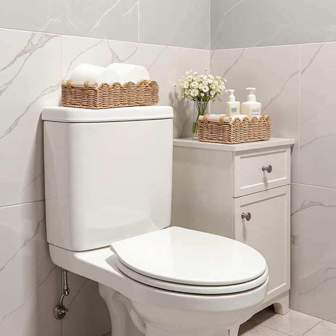 Toilet Paper Storage Basket for the Top of the Toilet Tank – A Decorative and - Image 2