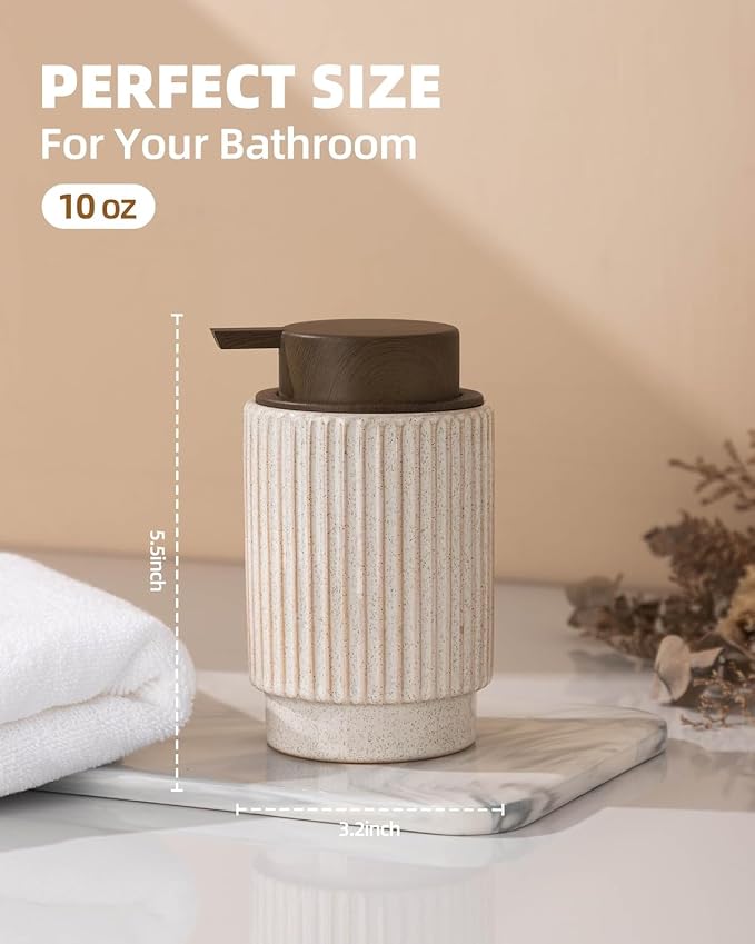 Fun Elements Foaming Soap Dispenser, Wood Grain Plastic Soap Dispenser - Image 3