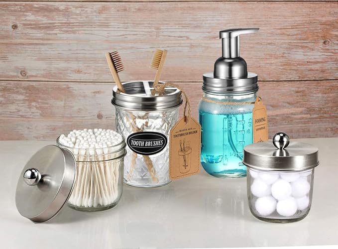 Amolliar Mason Jar Foaming Soap Dispenser, Plastic Soap Pump, Refillable Hand - Image 7