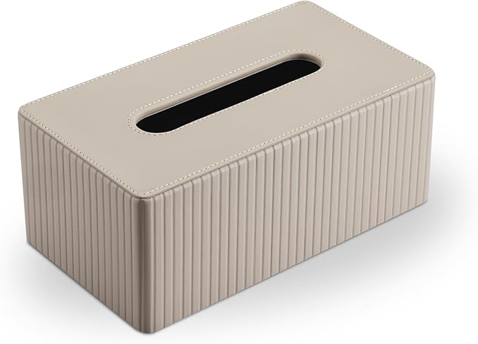KINGFOM PU Leather Tissue Box Cover Rectangular Tissue Box Holder - Image 4