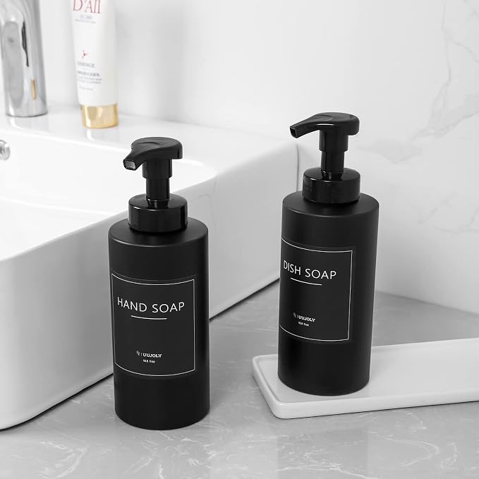 UUJOLY Foaming Soap Dispenser, 17 OZ Refillable Plastic Soap Pump Bottle - Image 3