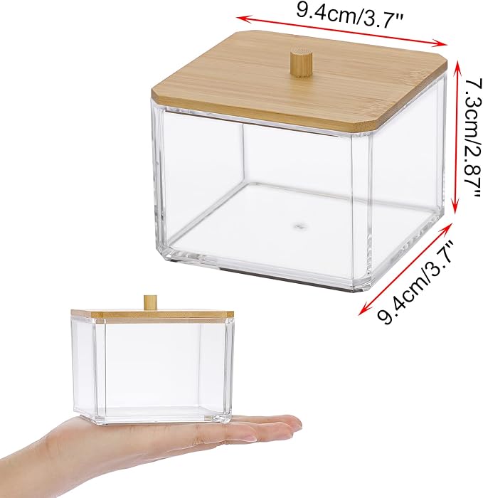 Hipiwe Acrylic Q-Tip Holder Dispenser - Image 3