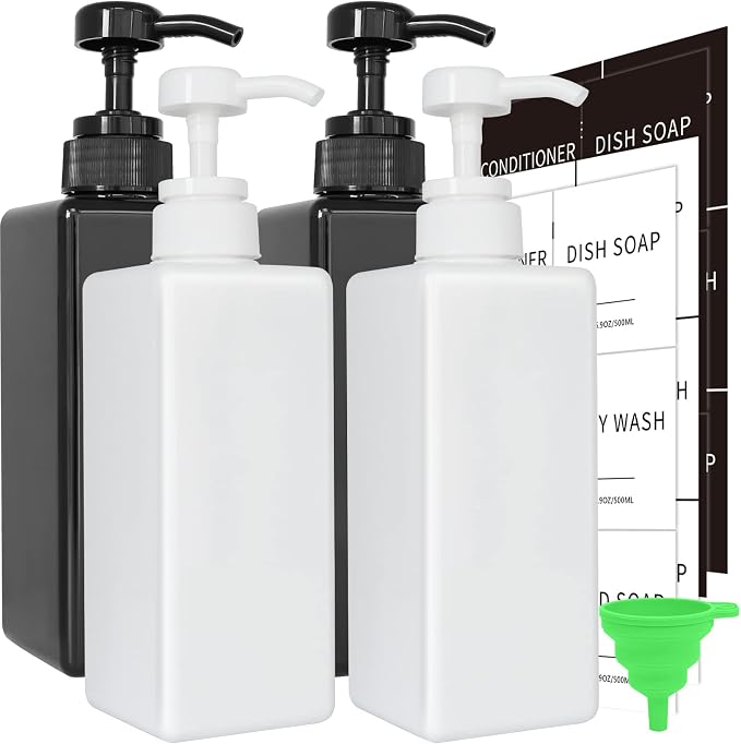 Soap Dispenser with Waterproof Labels, Thickened Plastic Hand Soap Dispenser by Lewistin