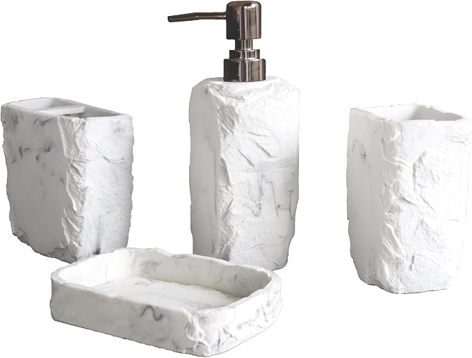 Hymmah Marble Bathroom Accessories Set, Marble Design Toothbrush Holder - Image 2