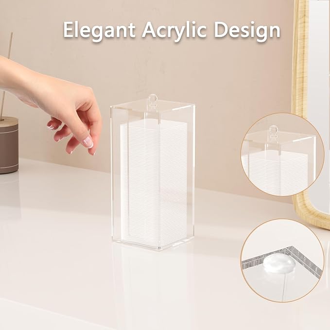 Acrylic Clean Pad Storage Box for Clean Skin Club, Cotton Pad Dispenser - Image 5
