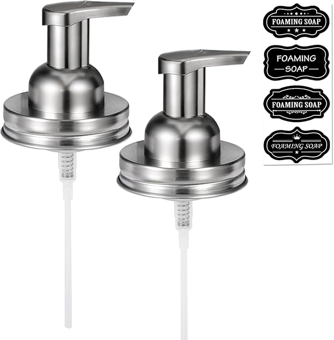 Amolliar Mason Jar Foaming Soap Dispenser Lids, Plastic Foam Pump Lids by Amolliar