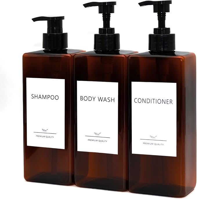 Shampoo and Conditioner Dispenser Set, 500ml Soap Dispenser 16.9oz Shower by Unknown
