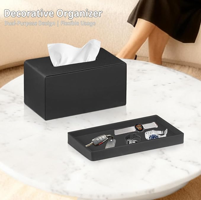 PU Leather Tissue Box Cover Rectangle - Image 6