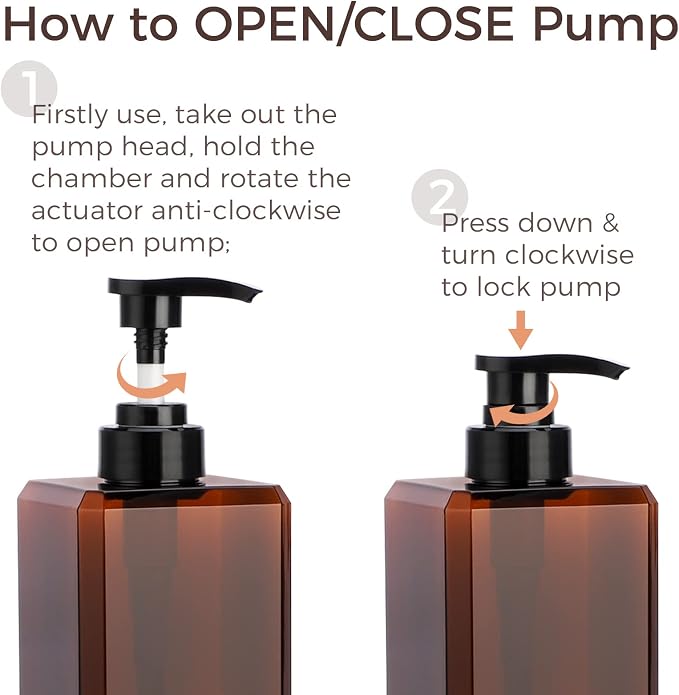 Suream Large Pump Bottles for Shampoo and Conditioner, Refillable Shower Press - Image 6