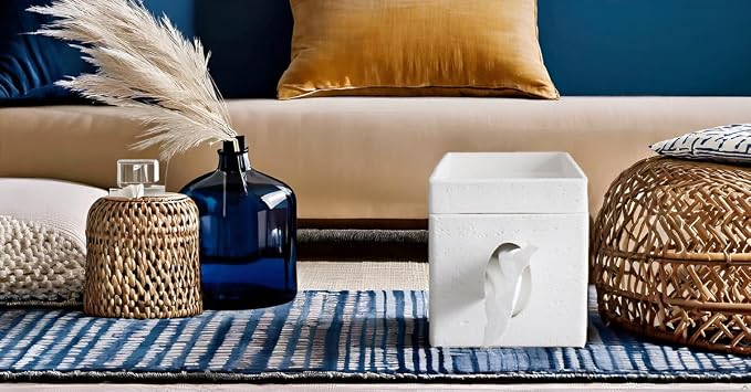 Hymmah Tray Tissue Box Cover Holder Unique Cube Design Tissue Dispenser Cover - Image 6