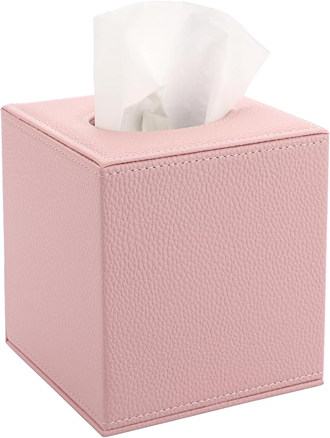 Sumnacon Tissue Box Cover Square Tissue Box Stylish PU Tissue Box Holder by Sumnacon