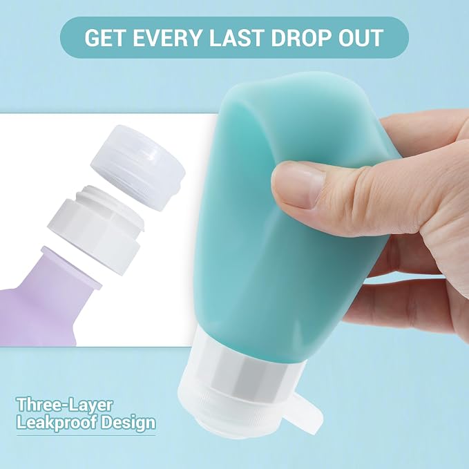 Travel Bottles Leak Proof, 3 oz TSA Approved Silicone Squeezable, Refillable - Image 5