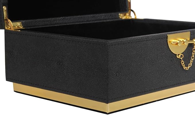 HofferRuffer Elegant Faux Leather Decorative Box, Storage Jewelry Box Organizer - Image 7