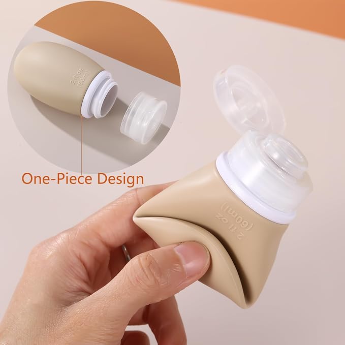 Leak Proof Silicone Travel Bottles, 4 Pack 2oz Liquid Squeezable Refillable - Image 2