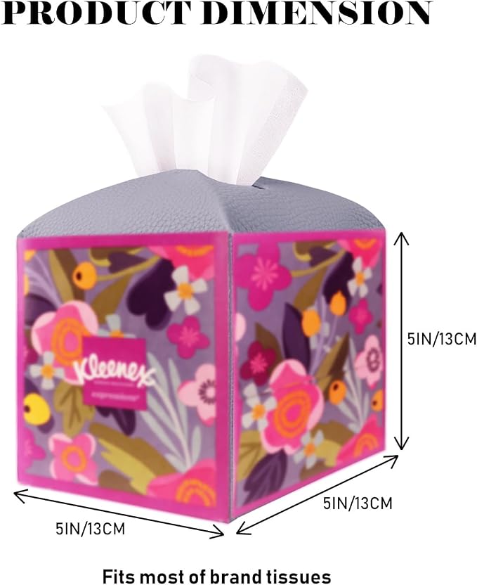 Tissue Box Cover Holder Square Tissue Cube Cover PU Leather Tissue Organizer - Image 4