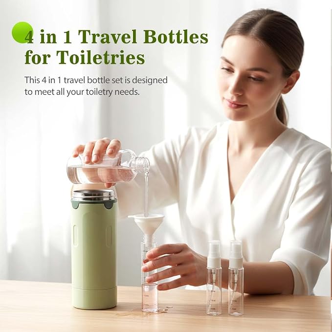 HISKI 4 in 1 Travel Bottles for Toiletries, Portable Travel Toiletries Bottle - Image 4