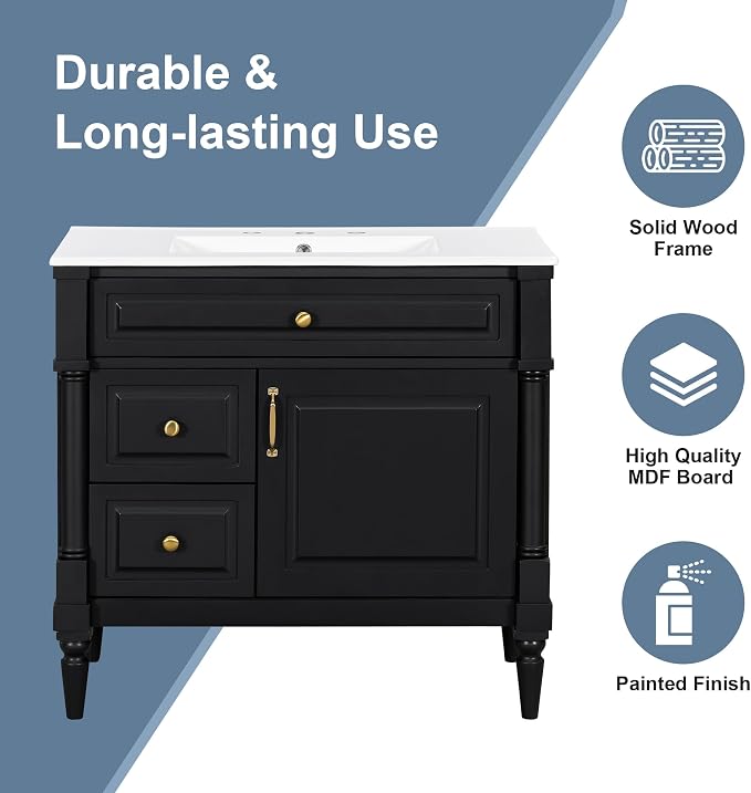 Harper & Bright Designs 36" Bathroom Vanity - Image 7