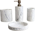Hymmah Bathroom Accessories Set, Marble Design Toothbrush Holder, Farmhouse by Hymmah
