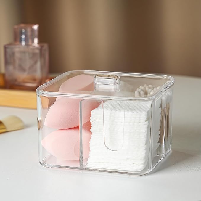 KIMCHOMERSE Qtip Holder, 4 Compartments Bathroom Canisters - Image 6
