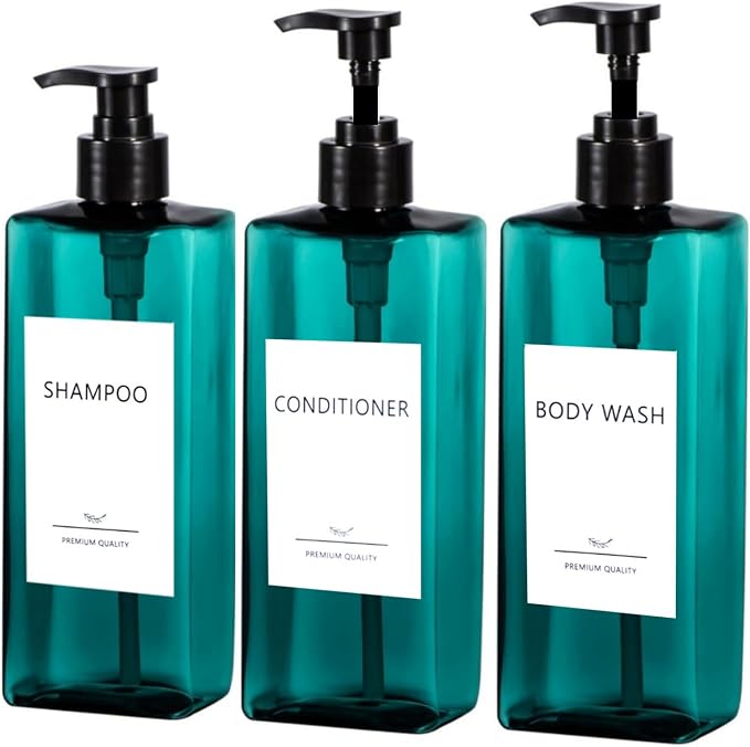 Shampoo and Conditioner Dispenser Set, 500ml Soap Dispenser 16.9oz Shower by Unknown