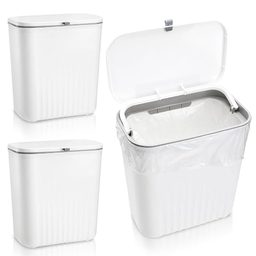 Mifoci 3 Pieces Sanitary Napkins Receptacle Plastic Wall Mounted Tampon by Mifoci