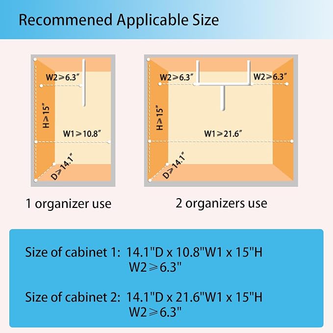 Under Sink Organizer, Bathroom Counter Organizer, 2 Pack 2 Tier L-Shape White - Image 8