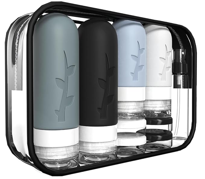 18pack Travel Bottles for Toiletries, TSA Approved Silicone Travel Containers by Tocelffe