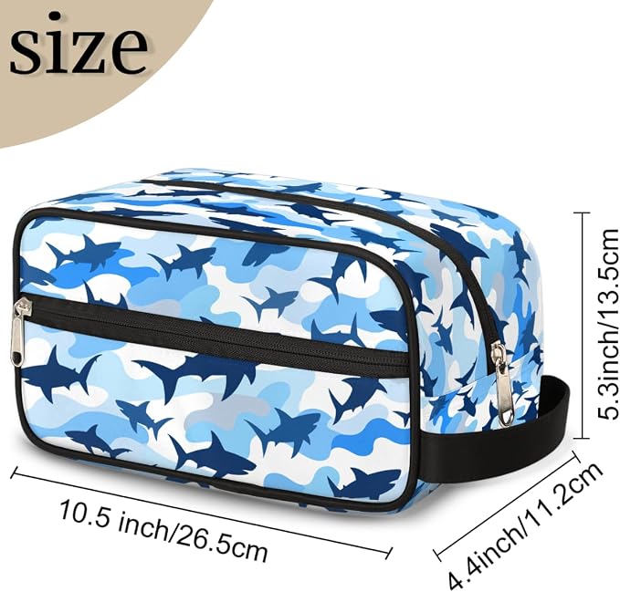 Shark Blue Camo Kids Toiletry Bag - Image 3