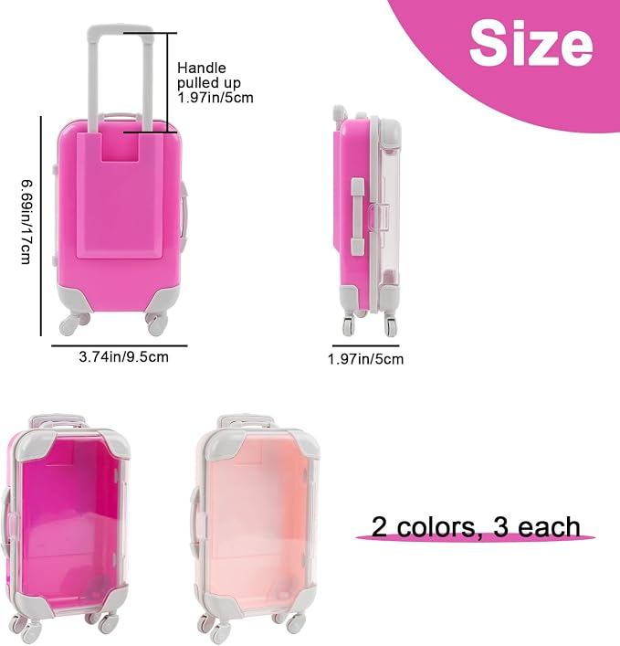 6 Pcs Mini Suitcase Favor Box Plastic Luggage Storage Empty Candy False - Image 2