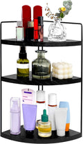 Corner Bathroom Counter Organizer Countertop Black, 3-Tier Corner Shelf Wood by Unknown