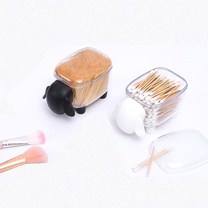 2-Pack Sheep Acrylic Cotton Ball & Qtip Dispenser - Image 4