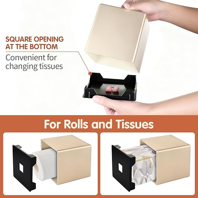 Tissue Box Cover, Decorative Square Facial Storage Tissue Box Holder, Home - Image 5