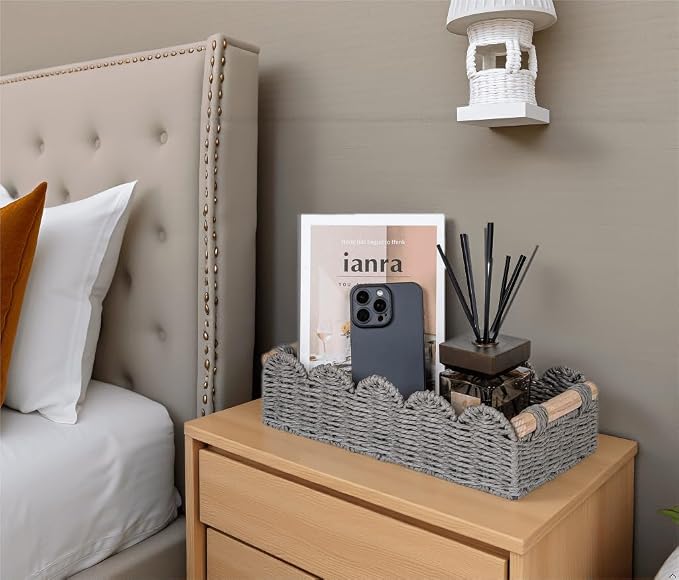 CubesLand Toilet Paper Storage Basket, Scalloped Edge Shelves Basket - Image 7