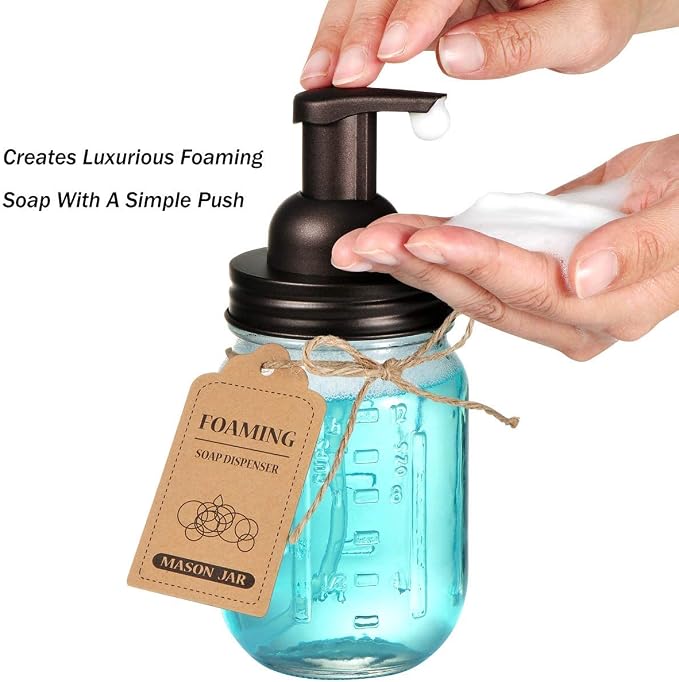 Amolliar Mason Jar Foaming Soap Dispenser Pump Lids, Foaming Pump Replacement - Image 3